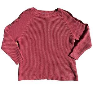COCO & SHAY Long Sleeve Knitted Sweater W/ Button Accents Size 1X